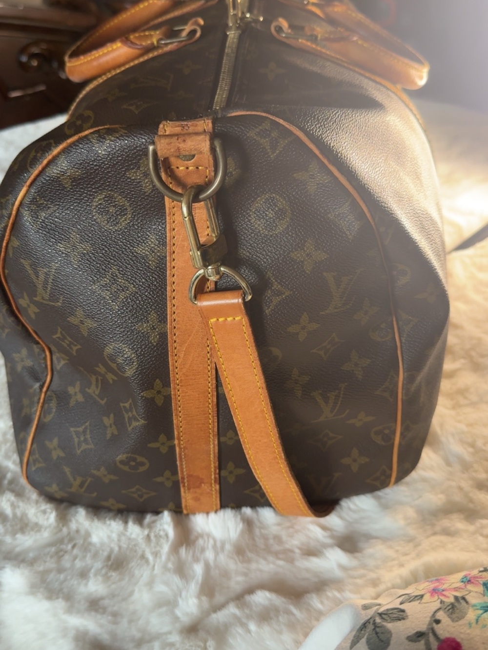 Louis Vuitton Monogram Canvas Duffel Bag in Brown and Tan - Picture 9 of 11